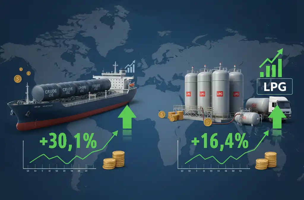 İthalat petrolde yüzde 30.1, LPG’de yüzde 16.4 arttı